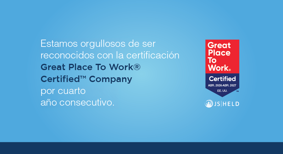 J.S. Held cuenta con la certificación Great Place to Work®.
